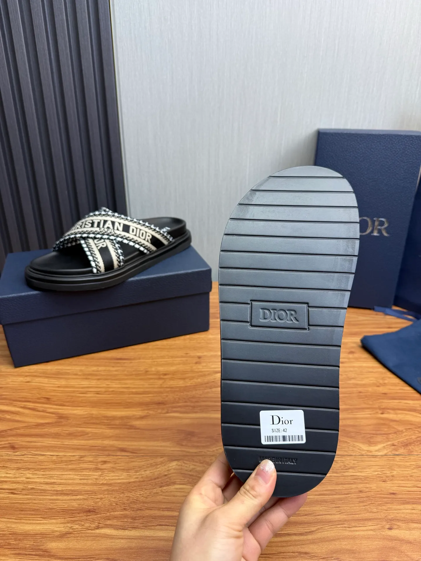 Men's shoes 260💰 Dior. Men's slippers🩴Official website 1:1 production 38-45 size 45 46 🉑️Customized original material shipped✅